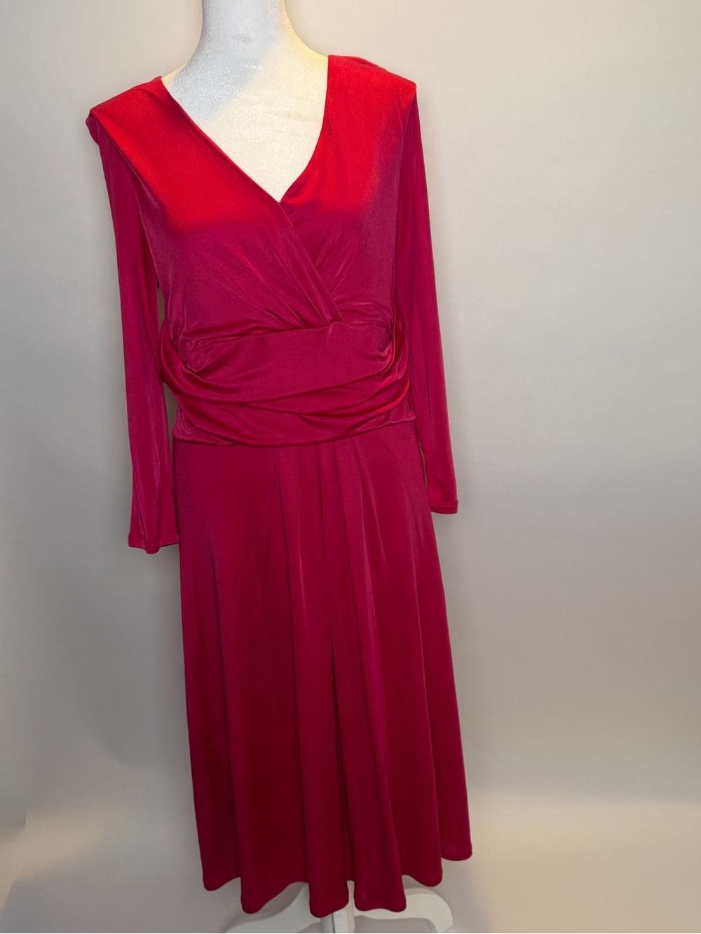 Boden Rose Pink Silk Blend Long-Sleeve Wrap Dress